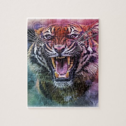 Beautiful Growling Bengalisch Tiger Puzzle (Vertikal)