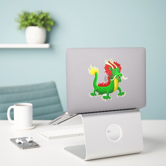 Beautiful Hand Drawn Chinese Dragon Aufkleber (Laptop auf Schreibtisch)
