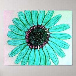 Beautiful hand sketched Flower poster
