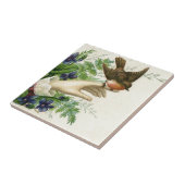 Beautiful hand with a bird and flowers fliese (Seite)