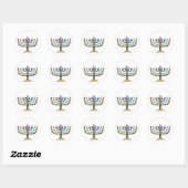 Beautiful Hanukkah Menorah Gefallen/Umschlag Stick Runder Aufkleber (Blatt)