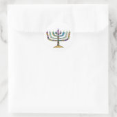 Beautiful Hanukkah Menorah Gefallen/Umschlag Stick Runder Aufkleber (Tasche)