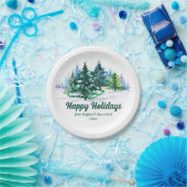 Beautiful Happy Holidays Custom Christmas Party Pappteller (Party)