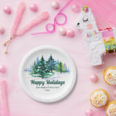 Beautiful Happy Holidays Custom Christmas Party Pappteller (Party)