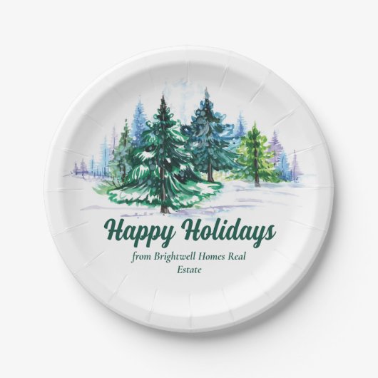 Beautiful Happy Holidays Custom Christmas Party Pappteller (Vorderseite)