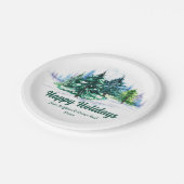 Beautiful Happy Holidays Custom Christmas Party Pappteller (Schrägansicht)