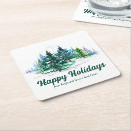 Beautiful Happy Holidays Custom Christmas Party Rechteckiger Pappuntersetzer