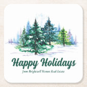 Beautiful Happy Holidays Custom Christmas Party Rechteckiger Pappuntersetzer (Vorderseite)