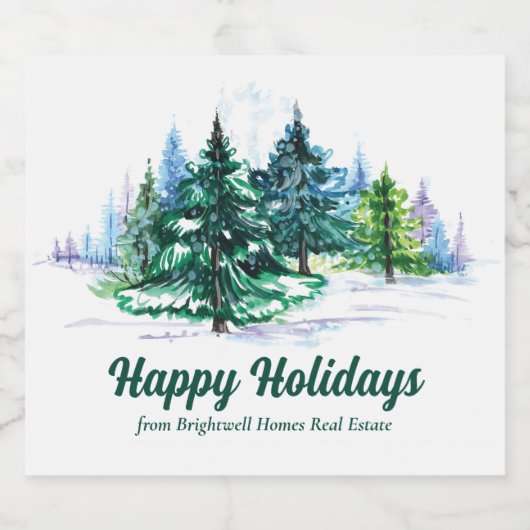 Beautiful Happy Holidays Custom Christmas Party Schaumweinetikett (Einzelnes Label)