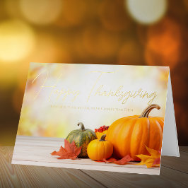 Beautiful Happy Thanksgiving Custom Business Gold