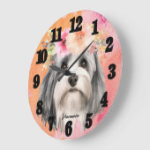 Beautiful Havanese Dog Große Wanduhr (Winkel)