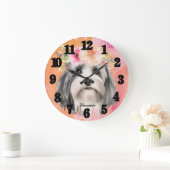 Beautiful Havanese Dog Große Wanduhr (Zuhause)