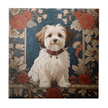 Beautiful Havanese Dog William Morris Floral