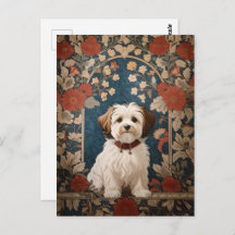Beautiful Havanese Dog William Morris Floral