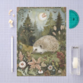 Beautiful Hedgehog in the Forest Moonlight Seidenpapier (Handwerk)