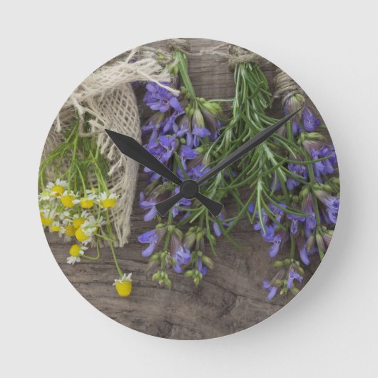 beautiful herbal background runde wanduhr (Vorderseite)