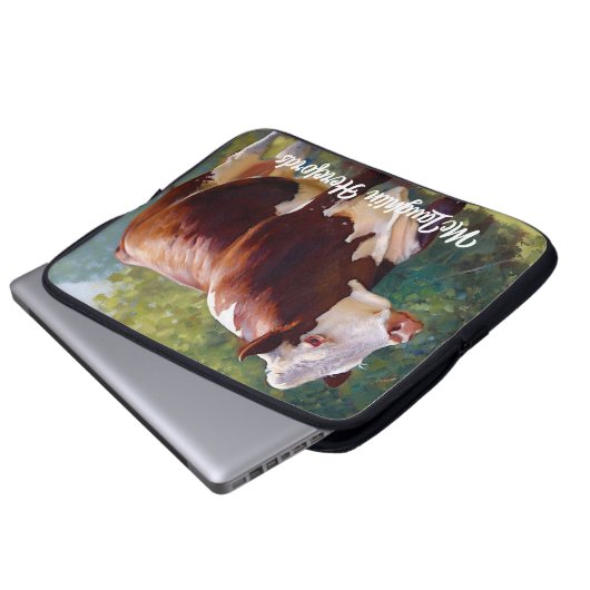 Beautiful Hereford Bull Laptopschutzhülle (Vorne Knopf)