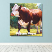 Beautiful Hereford Bull Leinwanddruck (Insitu (Holzboden))