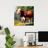 Beautiful Hereford Bull Poster (Heimbüro)