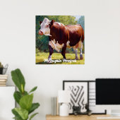 Beautiful Hereford Bull Poster (Heimbüro)