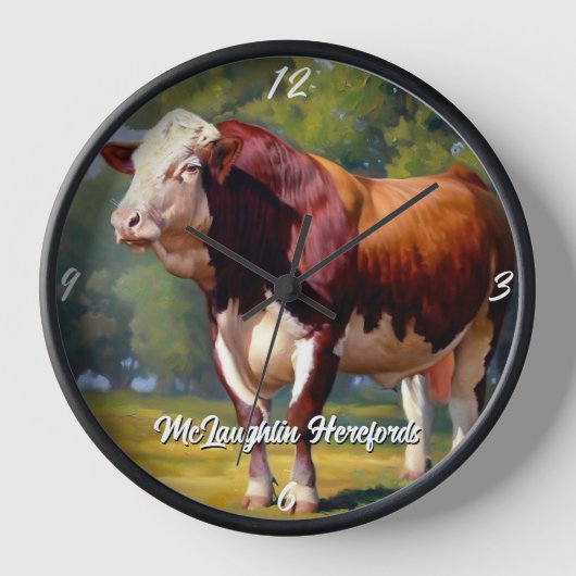 Beautiful Hereford Bull Uhr (Vorderseite)