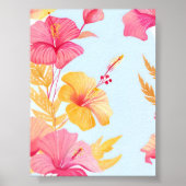 Beautiful Hibiscus | Tropical Flower Watercolor Poster (Vorne)