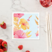 Beautiful Hibiscus | Tropical Flower Watercolor Serviette (Beispiel)