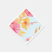 Beautiful Hibiscus | Tropical Flower Watercolor Serviette (Ecke)