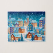 Beautiful holiday christmas housses puzzle (Horizontal)