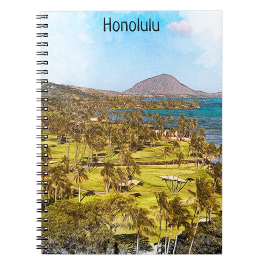 Beautiful Honolulu Oahu Landschaft Reise Notizblock (Vorderseite)