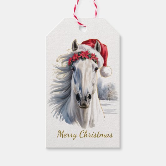 Beautiful Horse Christmas Gift Tag Geschenkanhänger (Vorderseite)