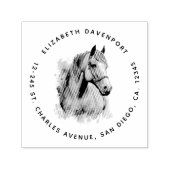 Beautiful Horse Head Portrait Address Permastempel (Design)