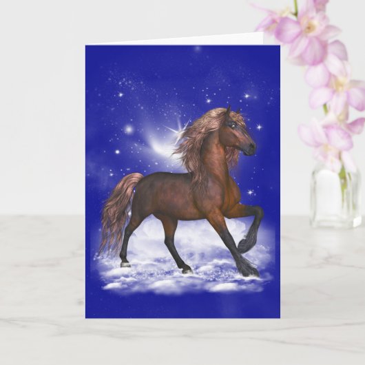 Beautiful horse in the clouds, spirit horse. karte (Orchidee)