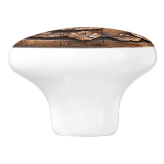 Beautiful Horse Rope Blume Keramikknauf (Seitenansicht)