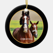 Beautiful horses personalized keramik ornament (Vorne)