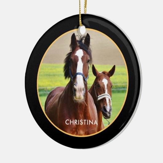Beautiful horses personalized keramik ornament (Links)