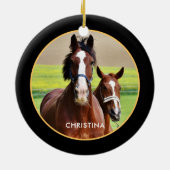 Beautiful horses personalized keramik ornament (Hinten)