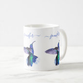 Beautiful Hummingbird Personalisiert Name Kaffeetasse (VorderseiteRechts)