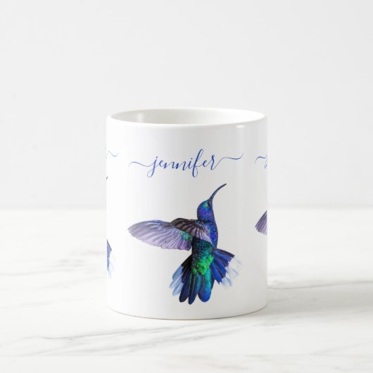Beautiful Hummingbird Personalisiert Name Kaffeetasse (Mittel)