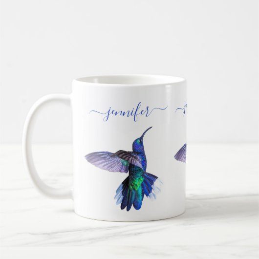 Beautiful Hummingbird Personalisiert Name Kaffeetasse (Links)