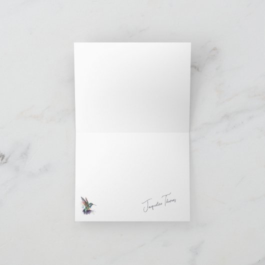 Beautiful Hummingbird Personalisiert Watercolor (Innenseite)