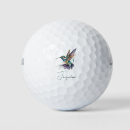 Beautiful Hummingbird Personalisiert Watercolor Golfball