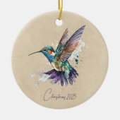 Beautiful Hummingbird Personalisiert Watercolor Keramik Ornament (Vorne)