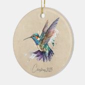 Beautiful Hummingbird Personalisiert Watercolor Keramik Ornament (Links)