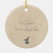 Beautiful Hummingbird Personalisiert Watercolor Keramik Ornament (Hinten)