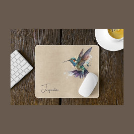 Beautiful Hummingbird Personalisiert Watercolor Mousepad