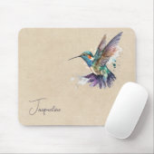 Beautiful Hummingbird Personalisiert Watercolor Mousepad (Mit Mouse)