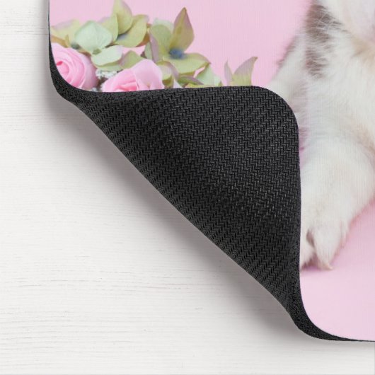 Beautiful Husky Puppy with Pink Roses Mousepad (Ecke)