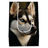 Beautiful Husky Throw Pillow Mittlere Geschenktüte (Rückseite)
