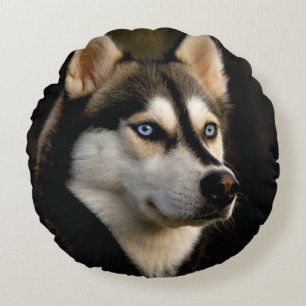 Beautiful Husky Throw Pillow Rundes Kissen